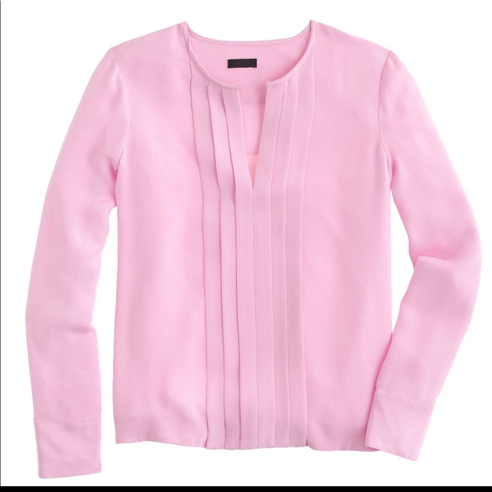 Jcrew soft bubble gum pink silk crepe blouse xs 00